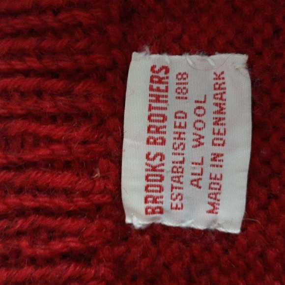 Vintage Brooks Brothers All Wool Beige Red Fair Isle Crew Neck Sweater - Picture 4 of 15